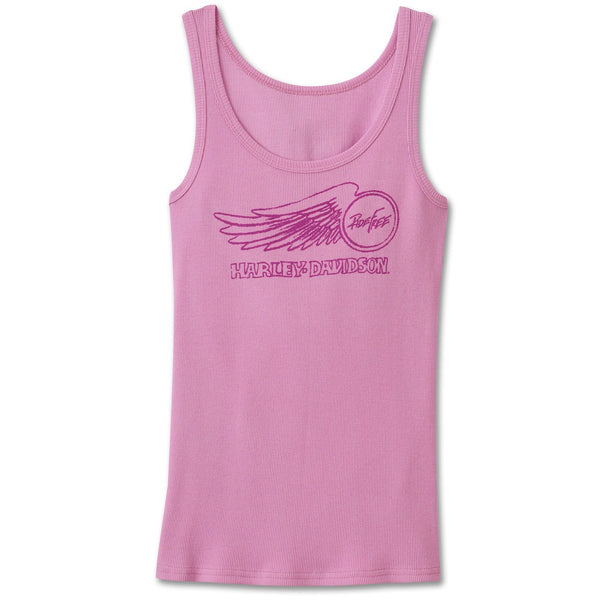 Harley-Davidson Willie G Winged Wheel Stretch Sleeveless Shirt Rib Tank, Lavender 96821-24VW