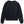 Black sweatshirt with a small design on the sleeve against a white background