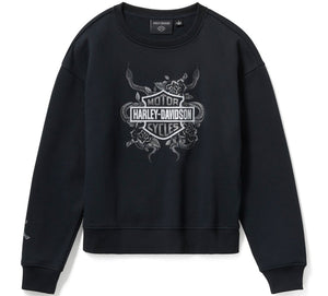 Black Harley-Davidson sweatshirt with logo on a white background