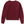 Maroon sweatshirt with floral embroidery on sleeve against a white background