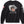 Black sweatshirt with graphic design on a white background
