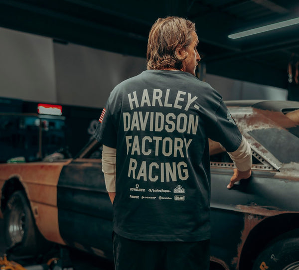 Harley-Davidson Unisex Factory Racing Team Short Sleeve Shirt, Black 96861-25VX