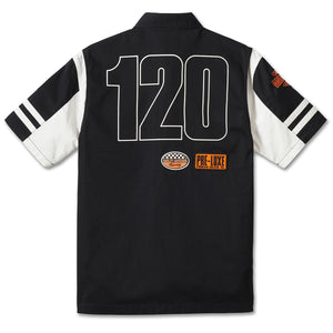 Harley-Davidson 120th Anniversary Men's Woven Colorblocked Button-Up Shirt, Black/White 96873-23VM X-Large