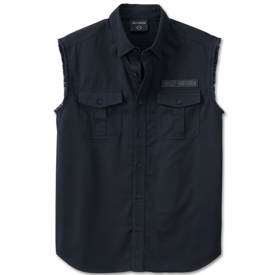 Harley-Davidson Men's Authorized Service Blow-Out Vest Shirt, Black 96885-23VM