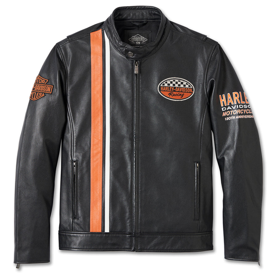 Harley-Davidson Men's 120th Anniversary Leather Jacket, Black 97051-23VM