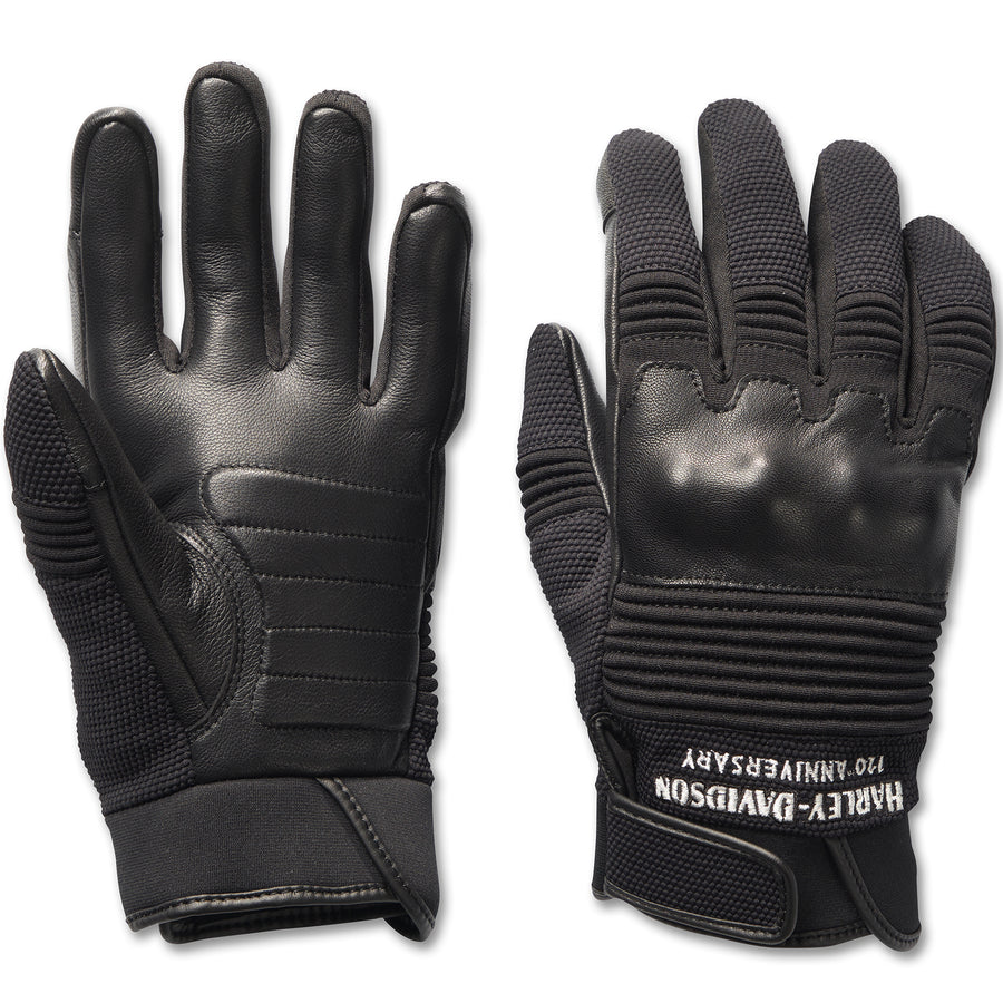 Harley-Davidson Men's Revelry Leather Full-Fingered Gloves, Black 97173-23VM