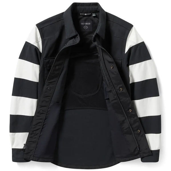 Harley Davidson Men's H-D Breakout Operative 2.0 Riding Shirt Jacket, Black & White 97177-25VM