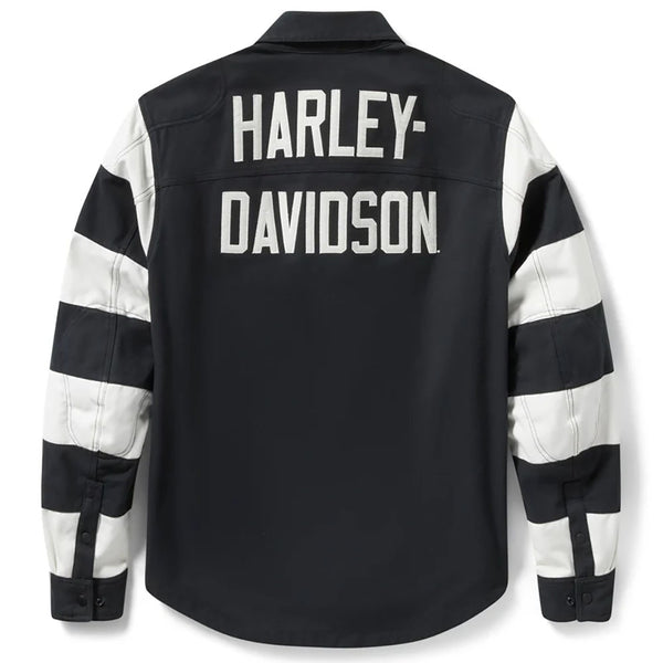 Harley Davidson Men's H-D Breakout Operative 2.0 Riding Shirt Jacket, Black & White 97177-25VM