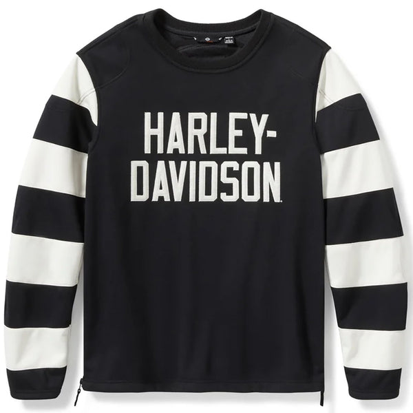 Harley-Davidson Men's H-D Breakout Deflector Crew Riding Fleece Jacket, Black & White 97180-25VM
