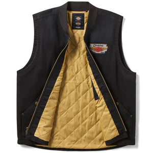 Harley-Davidson x Dickies Men's Twill Sleeveless Zipper Front Vest, Black 97400-26VM