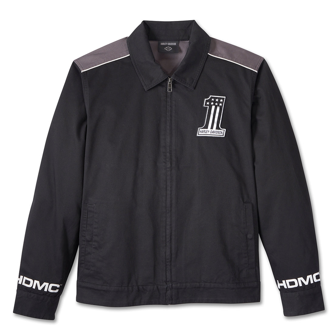 Harley-Davidson Men's #1 Logo Zip-Up Long Sleeve Jacket, Black 97404-2 ...