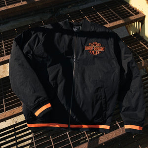 Harley-Davidson Men's Screamin' Eagle Zip-Up Bomber Jacket, Black 97406-24VM