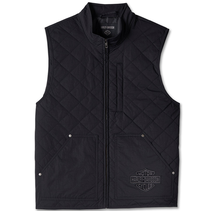 Harley-Davidson Men's Screamin' Eagle Black Vest, Black 97407-24VM