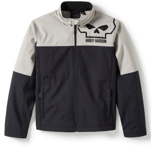 Harley-Davidson Men's Willie G. Skull Water Repellent Softshell Jacket, Black/.Grey 99058-25VM