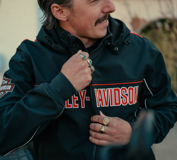 Harley-Davidson  Men's Idyll Windproof Soft Shell Jacket, Black 97415-25VM