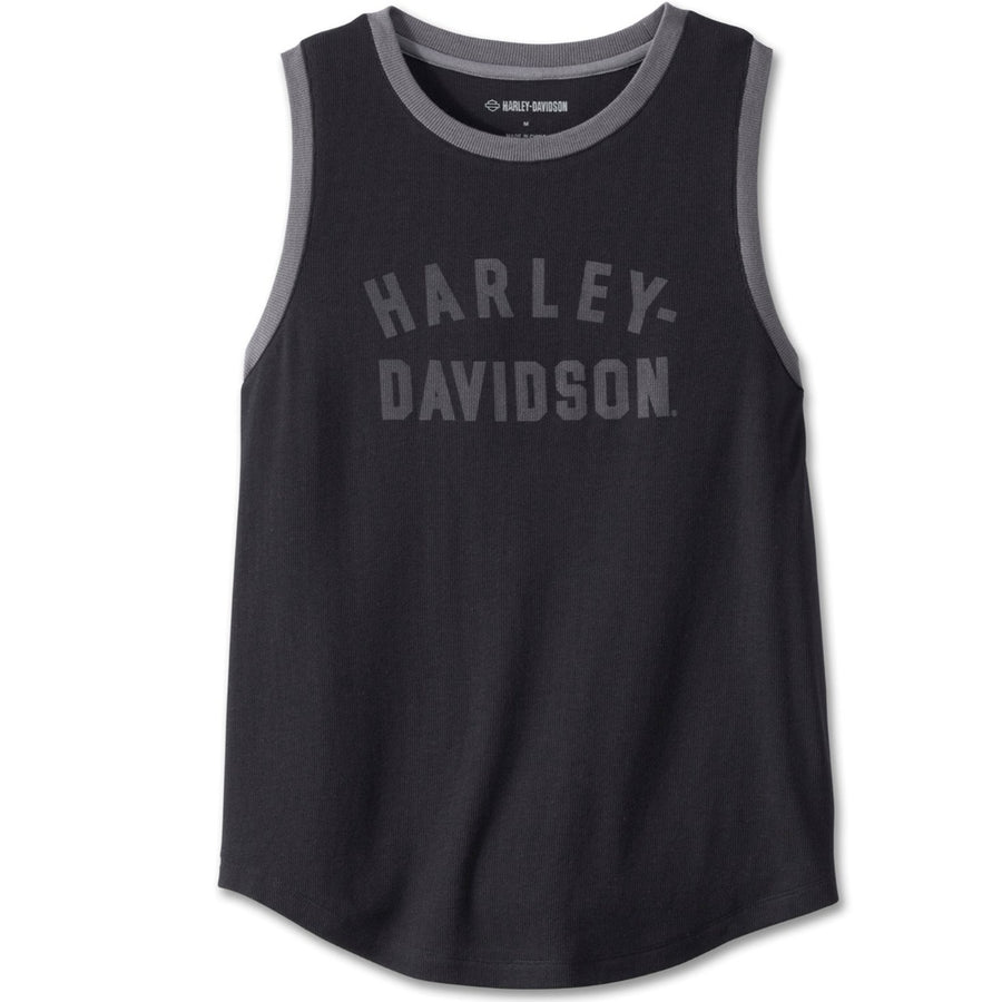 Harley-Davidson Women's Division Contrast Tank Shirt, Black 97472-23VW
