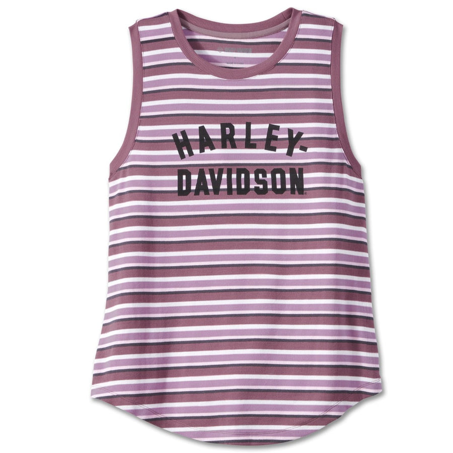 Harley-Davidson Women's Division Striped Tank Shirt, Lavender Herb 97501-23VW