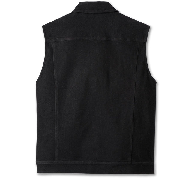 Harley-Davidson Men's Whiplash Button-Up Denim Vest, Black 97531-23VM