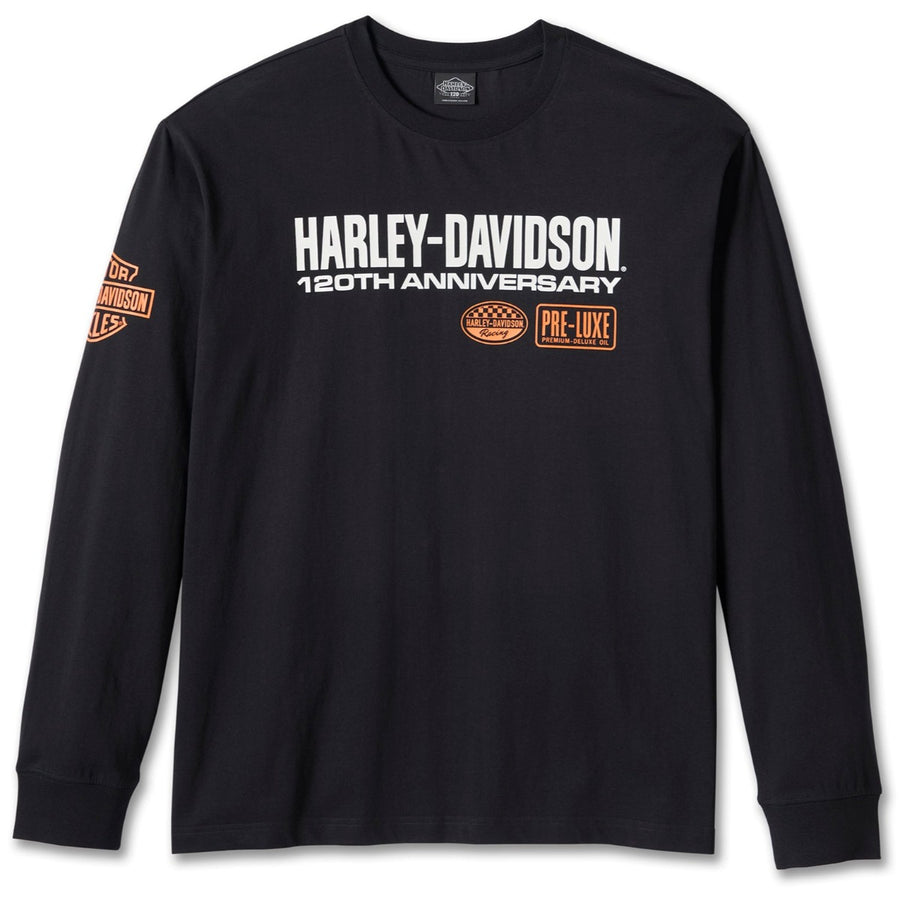 Harley-Davidson 120th Anniversary Men's Racing Logos Long Sleeve Shirt, Black 97548-23VM