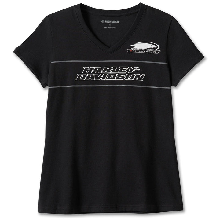 Harley-Davidson Women's Screamin' Eagle Short Sleeve Shirt, Black 97581-23VW