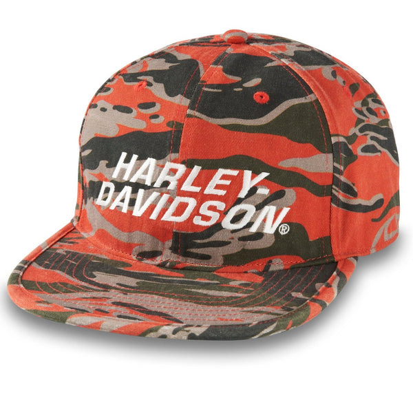 Harley-Davidson Faster Adjustable Snapback, Camo Vintage Orange 97601-24VM