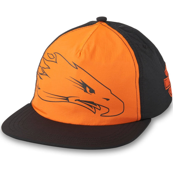 Harley-Davidson Men's Embroidered Screamin' Eagle Adjustable Snapback, Black/Orange 97605-24VM