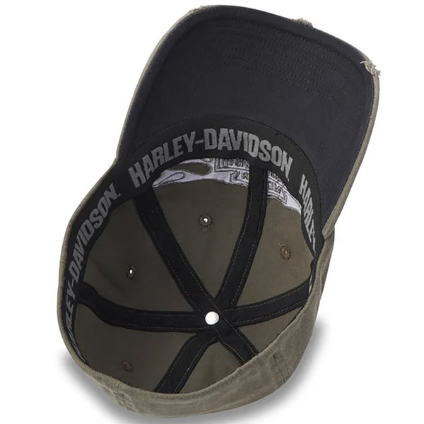 Harley-Davidson Men's Flying Lap Distressed Stretch-Fit Cap, Grape Leaf 97616-25VM