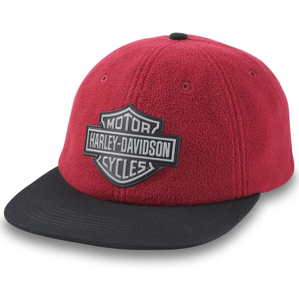 Harley-Davidson Men's Bar & Shield Adjustable Snapback Hat, Red Cap 97620-24VM