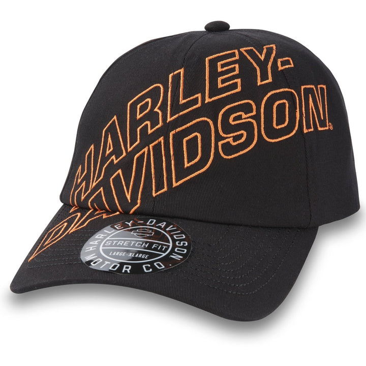 Harley-Davidson Men's Invincible Fitted Baseball Cap, Black 97623-24VM
