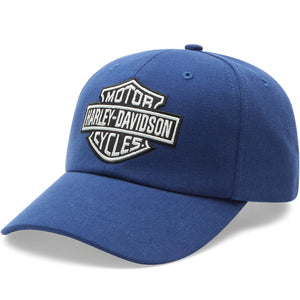 Blue Harley-Davidson cap on a white background