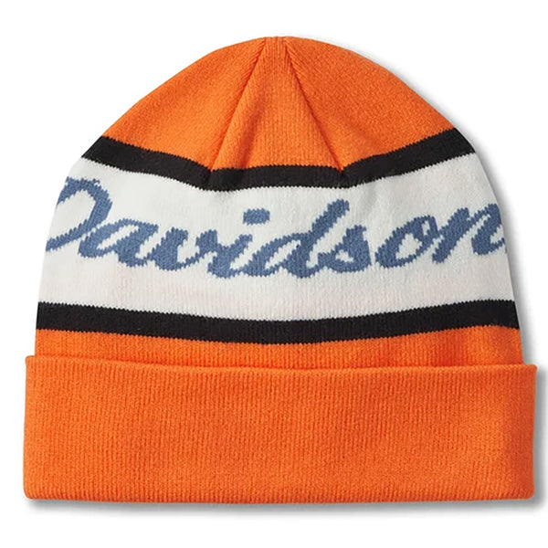 Harley-Davidson Men's Script Beanie, Orange 97631-25VM