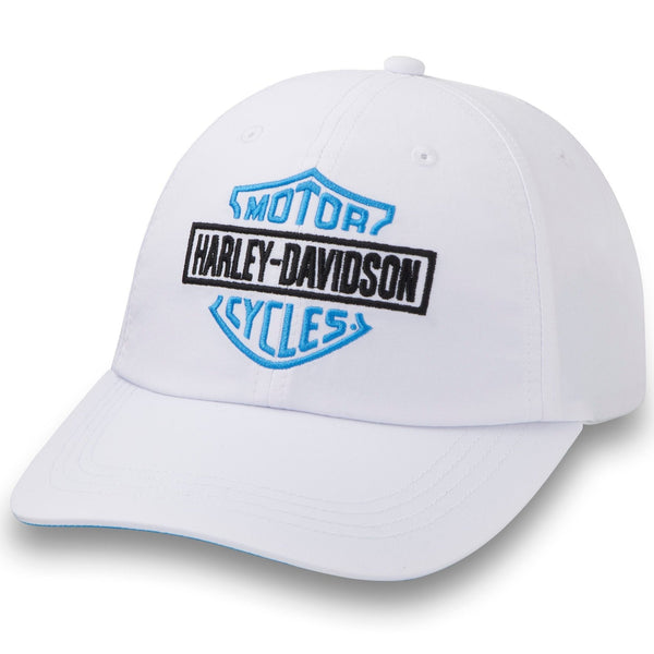 Harley-Davidson Women's Three Stars bar & Shield Adjustable Hat, White Cap 97632-25VW