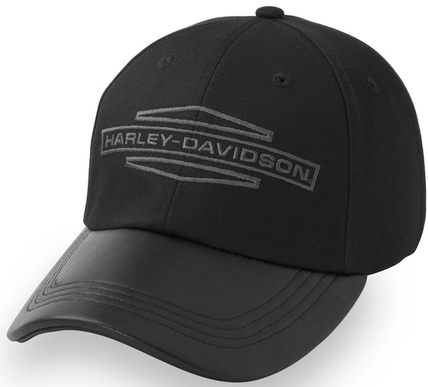 Harley-Davidson Women's Stacked Bar & Shield Adjustable Ponytail Hat, Black Cap 97635-25VW