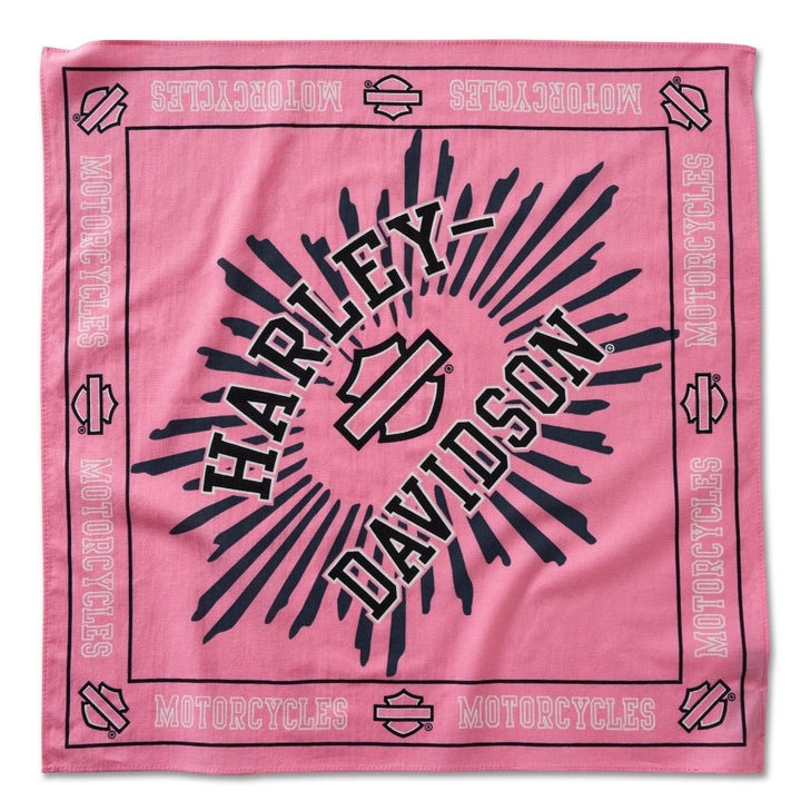 Harley-Davidson Pink Label Outlined Bar & Shield Logo 22" x 22" Bandana, Pink 97637-24VW