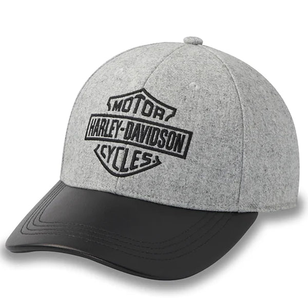 Harley-Davidson Women's Bar & Shield Wool Adjustable Hat, Gray Cap 97638-25VW