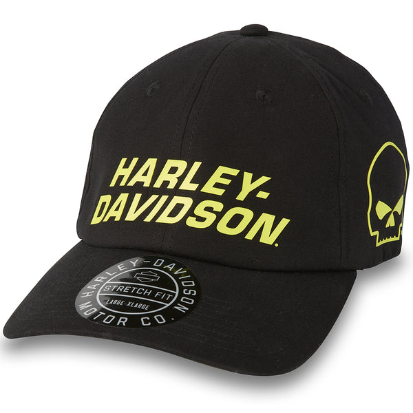Harley-Davidson Men's Willie G. Skull Viper Waxed Style Cap, Black Hat 97642-24VM