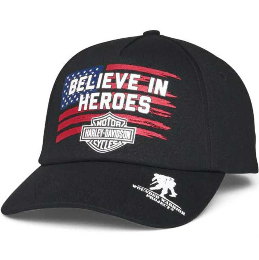 Harley-Davidson Men's Wounded Warrior Adjustable Baseball Cap, Black 97651-22VM
