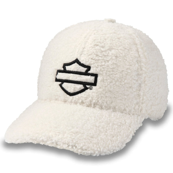 Harley-Davidson Women's Open Bar & Shield Sherpa Adjustable Hat, White Cap 97670-25VW