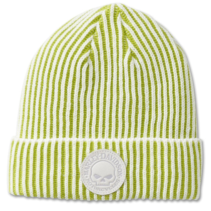 Harley-Davidson Women's Venom Willie G Skull Beanie Cap, Wild Lime Green 97677-24VW