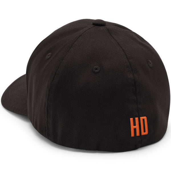 Harley-Davidson Men's Apex Softail Stretch-Fit Baseball hat, Asphalt Black Cap 97720-25VM