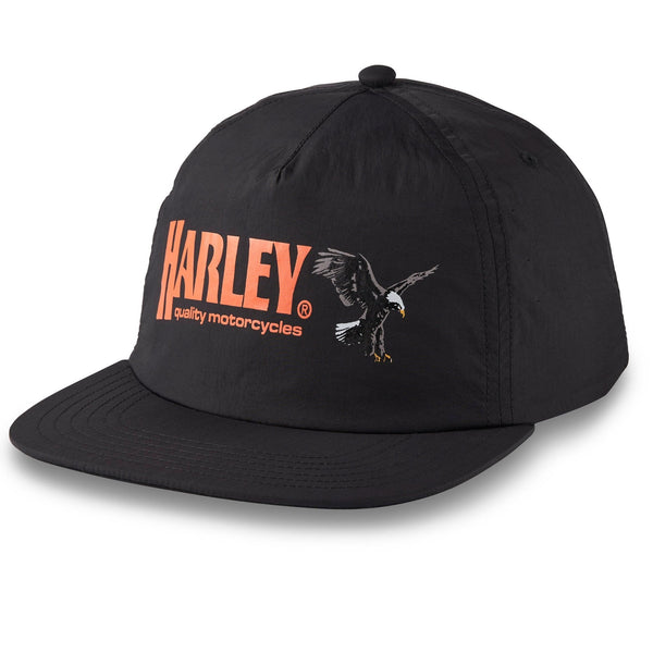 Harley-Davidson Rising Eagle Vintage Five Panel Cap, Hat Black/Orange