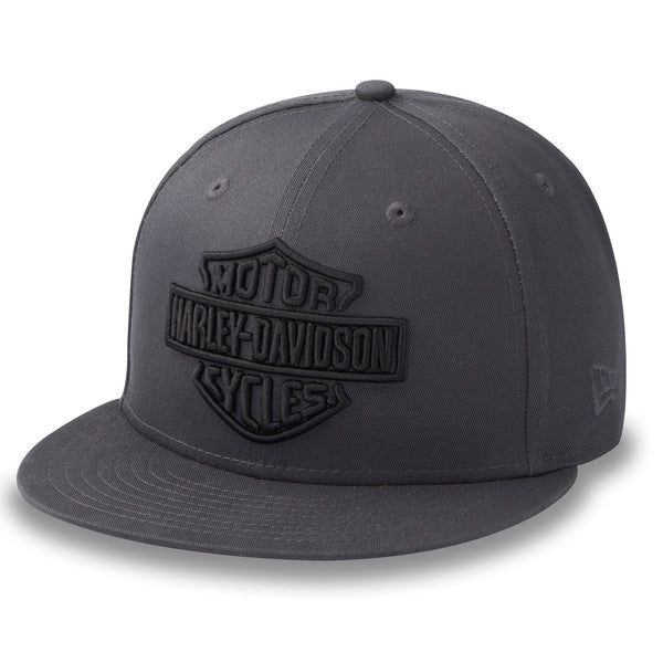 Harley-Davidson Bar & Shield Logo With Flames Inside Brim 59Fifty Fitted Cap, Hat Black/Pearl
