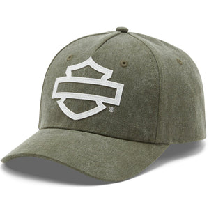 Green cap with a white logo on a white background