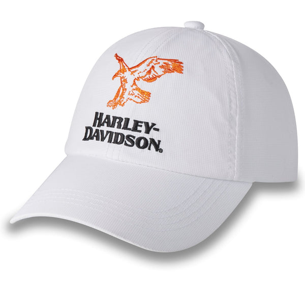 Harley-Davidson Women's Rising Eagle Vintage Ripstop Adjustable Baseball Cap, White 97753-24VW