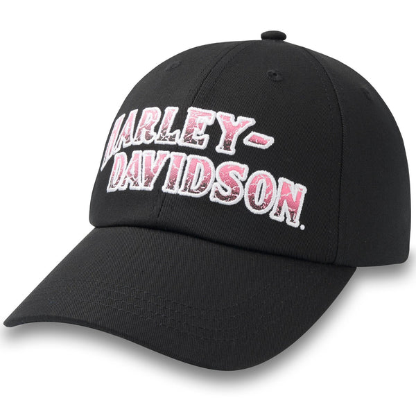Harley-Davidson Women's Pink Label Ponytail Adjustable Closure Cap, Hat