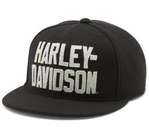 Black Harley-Davidson cap on a white background