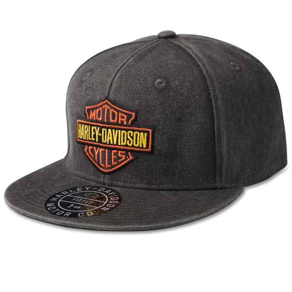 Harley-Davidson Men's Bar & Shield Washed Fitted Cap, Black Beauty 97776-23VM