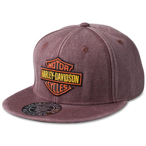Harley-Davidson Men's Bar & Shield Washed Fitted Cap, Decadent Chocolate 97777-23VM
