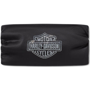 Black Harley-Davidson headband with logo on a white background