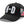 Black trucker cap with 'H-D' logo and American flag on a white background